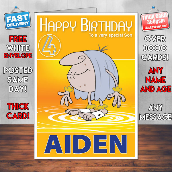 George Of The Jungle 7 Style Theme Personalised Kidshows Birthday Card (SA)
