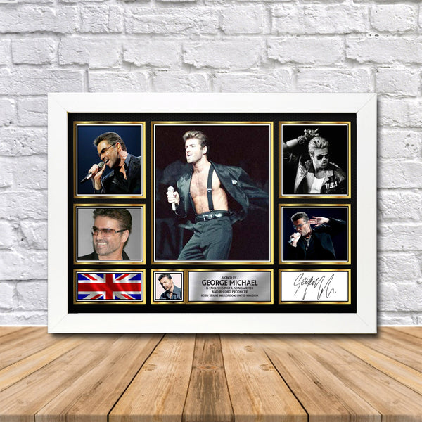 George Michael Printed Signature Print – Reproduction Print