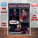 Gerard Pique Barca Inspired Style Personalised Football Birthday Card