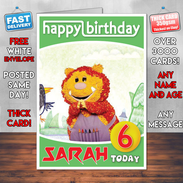 Get Squiggling 1 Style Theme Personalised Kidshows Birthday Card (SA)