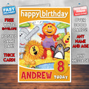 Get Squiggling 6 Style Theme Personalised Kidshows Birthday Card (SA)