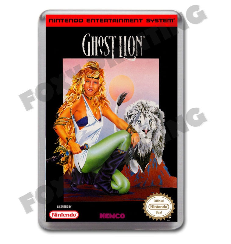 Ghost Lion Retro Nintendo NES Game Inspired Fridge Magnet 256