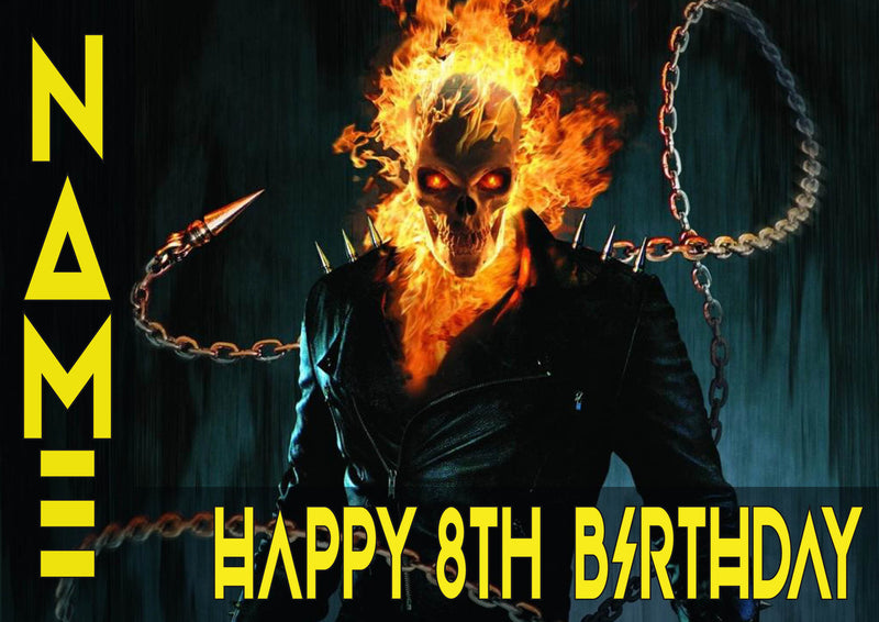 Ghost Rider THEME INSPIRED Style PERSONALISED Kids Adult FUNNY Birthday Card 2