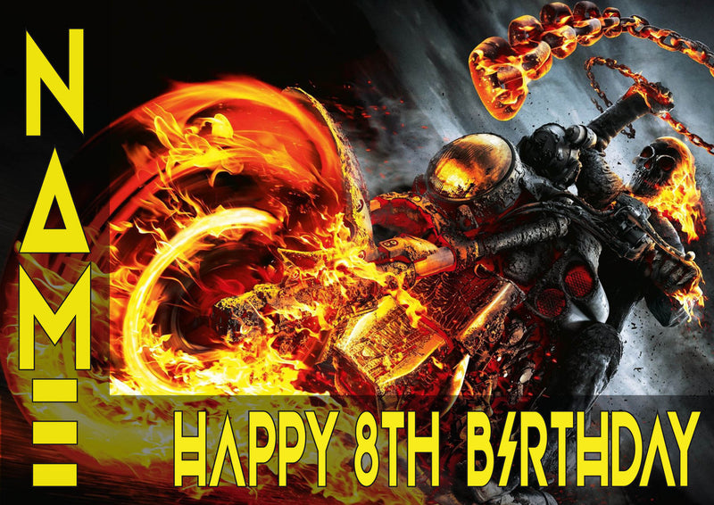 Ghost Rider THEME INSPIRED Style PERSONALISED Kids Adult FUNNY Birthday Card 3