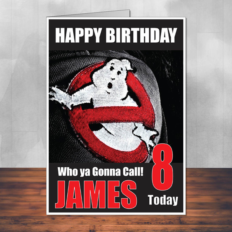 Ghostbusters 2016 Design 1 THEME INSPIRED Style PERSONALISED Kids Adult FUNNY Birthday Card