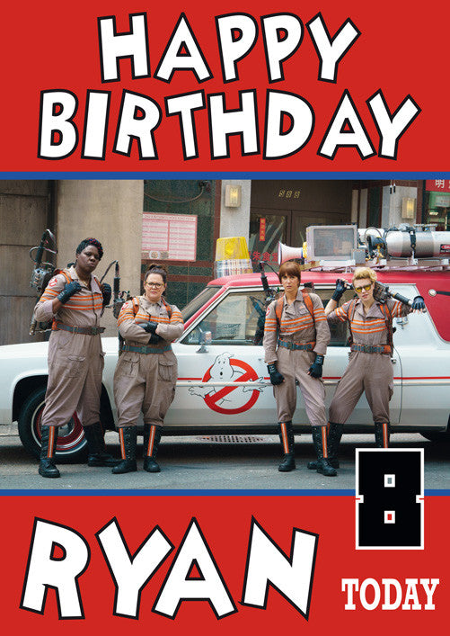 Ghostbusters NEW Design 1 THEME INSPIRED Kids Adult Personalised Birthday Card