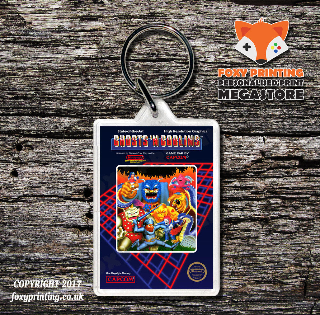 Ghostbusters2 Retro NES Game Cover Art Gaming Keyring
