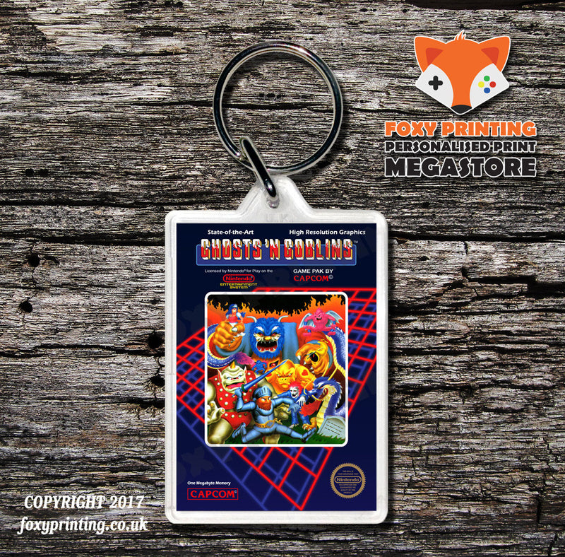 Ghostbusters2 Retro NES Game Cover Art Gaming Keyring