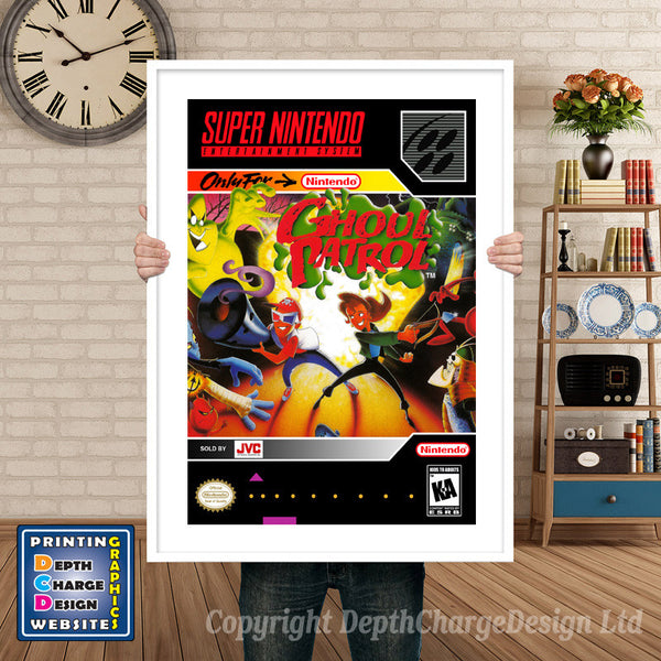 Ghoul Patrol Super Nintendo Game Inspired Theme Retro Gaming Poster