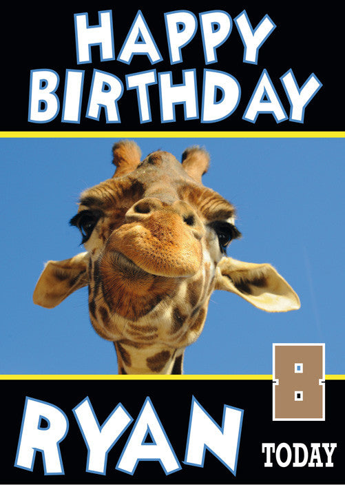 Giraffe Funny New Birthday Card Funny Kids Adult Personalised Birthday Card