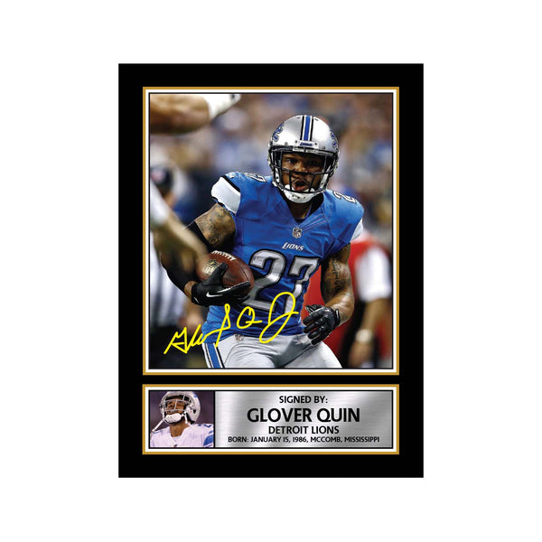 Glover Quin American Football Printed Signature Print