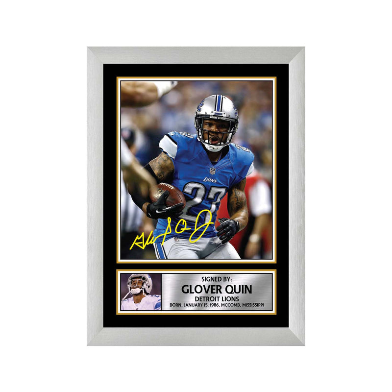 Glover Quin Limited Edition Football Signed Print - American Footballer