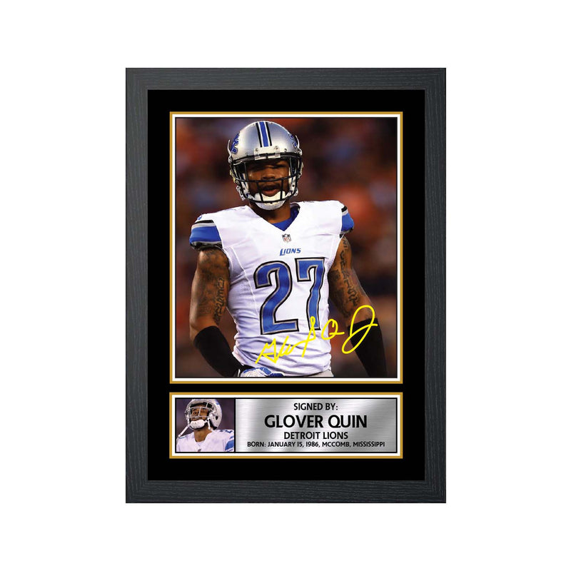 Glover Quin 2 Limited Edition Football Signed Print - American Footballer