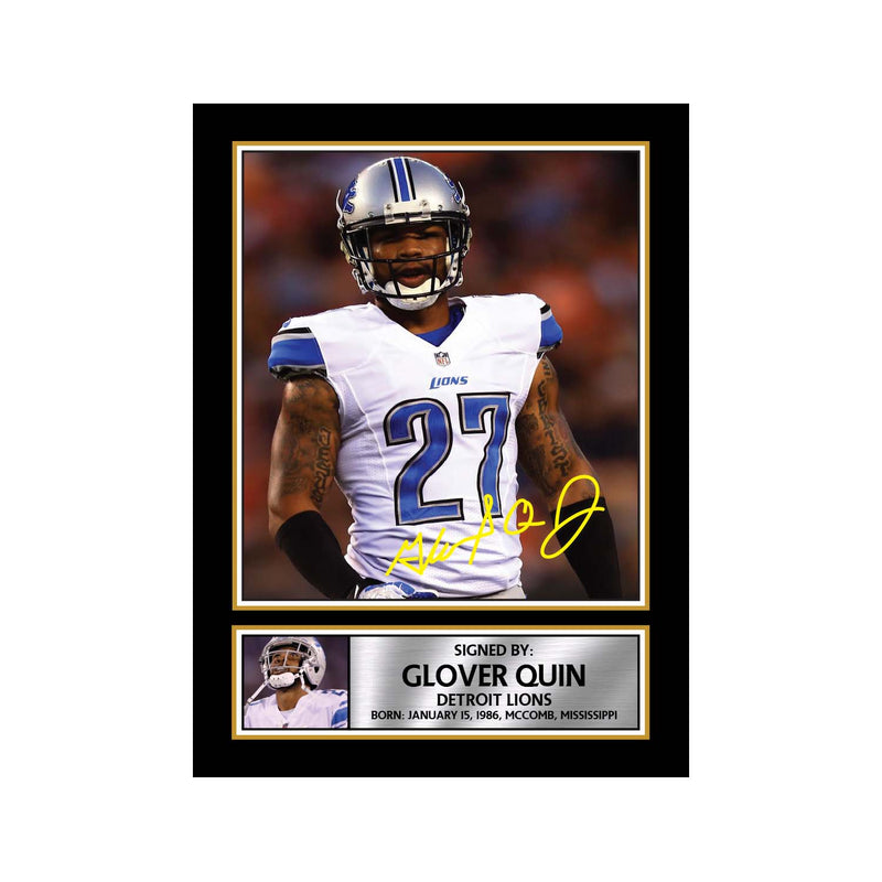 Glover Quin 2 Limited Edition Football Signed Print - American Footballer