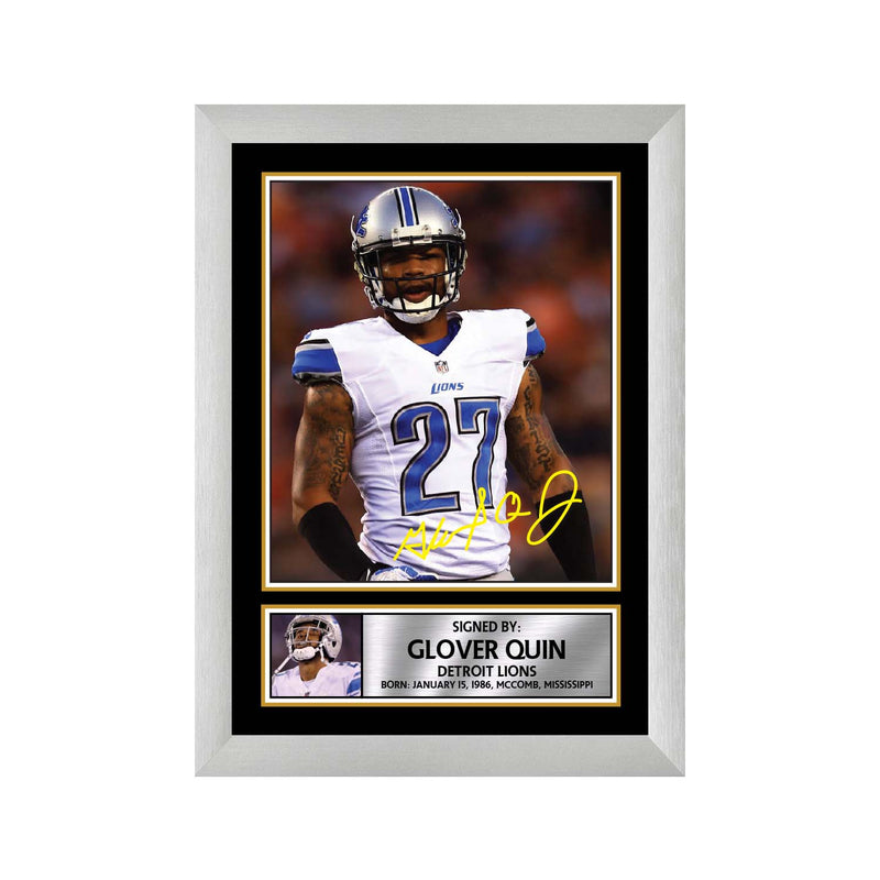 Glover Quin 2 Limited Edition Football Signed Print - American Footballer