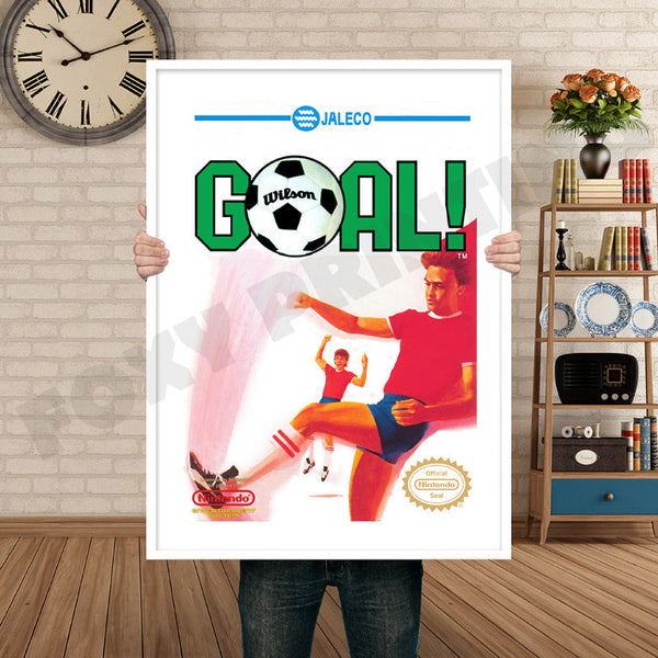 Goal Retro Game Inspired Theme Nintendo NES Gaming