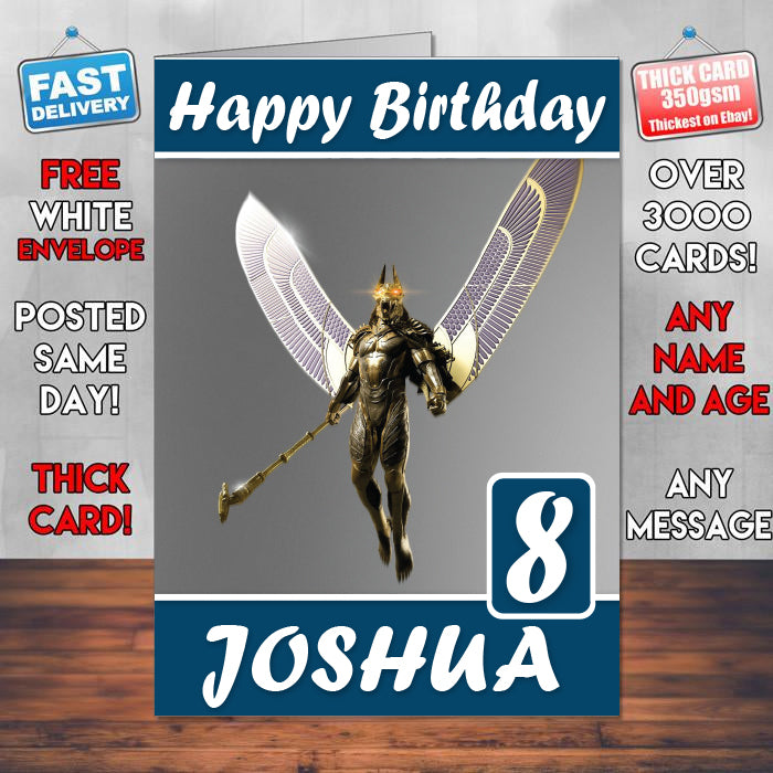 Gods Of Egypt Theme Style Personalised Kids Inspired Movie Birthday Card (SA)