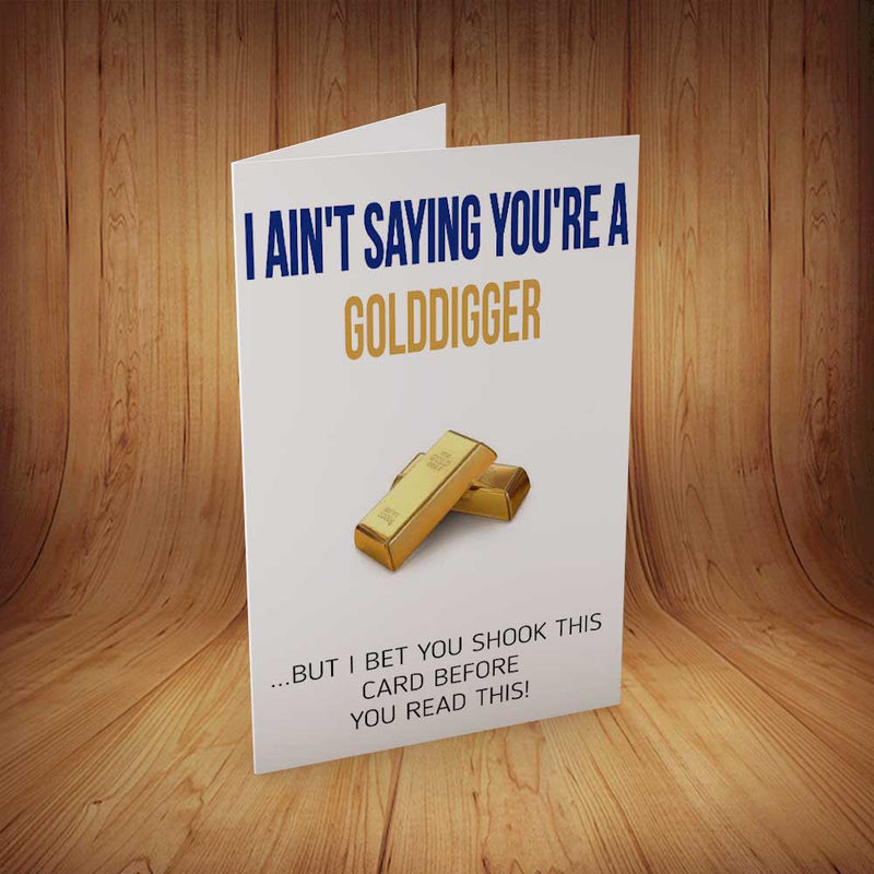 Golddigger INSPIRED Adult Personalised Birthday Card Birthday Card