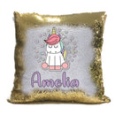 Unicorn 101 Personalised Gold Magic Cushion including cushion insert