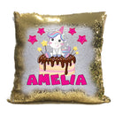 Unicorn 102 Personalised Gold Magic Cushion including cushion insert