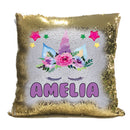 Unicorn 105 Personalised Gold Magic Cushion including cushion insert