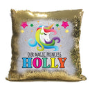 Unicorn 107 Personalised Gold Magic Cushion including cushion insert