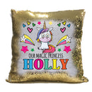 Unicorn 108 Personalised Gold Magic Cushion including cushion insert