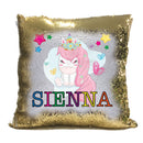 Unicorn 112 Personalised Gold Magic Cushion including cushion insert