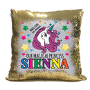 Unicorn 113 Personalised Gold Magic Cushion including cushion insert