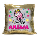 Unicorn 114 Personalised Gold Magic Cushion including cushion insert