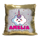 Unicorn 116 Personalised Gold Magic Cushion including cushion insert