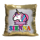 Unicorn 117 Personalised Gold Magic Cushion including cushion insert