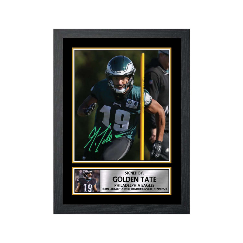 Golden Tate Limited Edition Football Signed Print - American Footballer