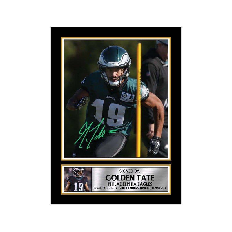Golden Tate Limited Edition Football Signed Print - American Footballer