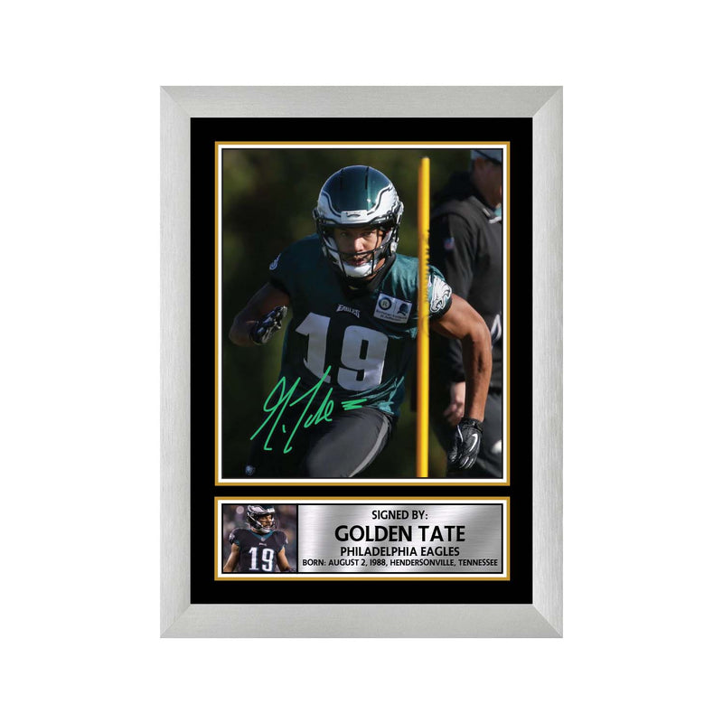 Golden Tate Limited Edition Football Signed Print - American Footballer