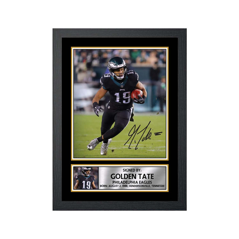 Golden Tate 2 Limited Edition Football Signed Print - American Footballer