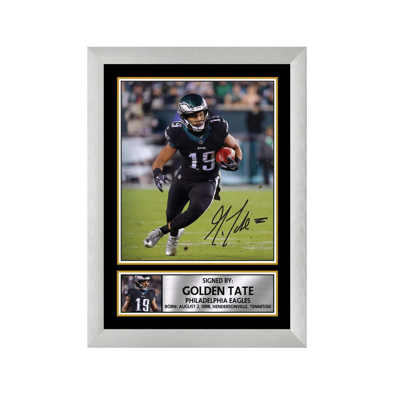Golden Tate 2 Limited Edition Football Signed Print - American Footballer