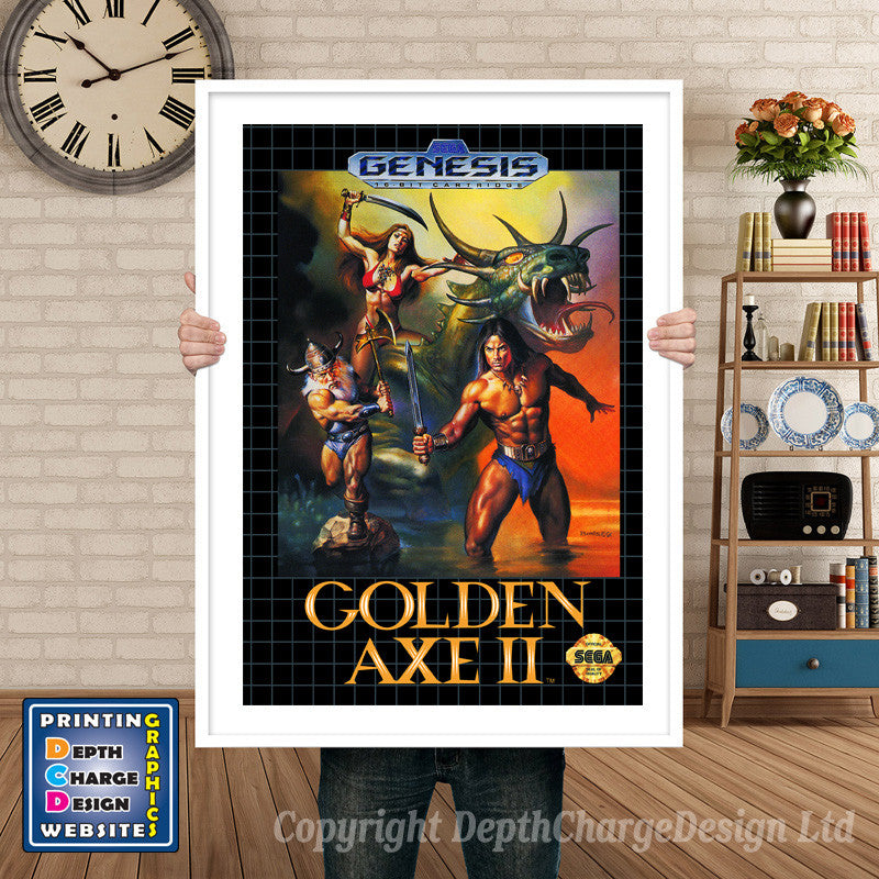 Golden Axe 2 Eu - Sega Megadrive Inspired Retro Gaming Poster A4 A3 A2 Or A1