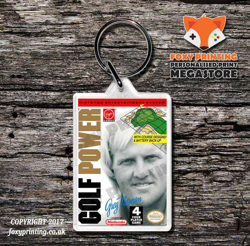 Golf Grand Slam Retro NES Game Cover Art Gaming Keyring