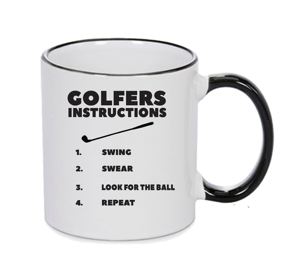 Golfers Instructions Mug Adult Mug Gift – printed mug product image 1