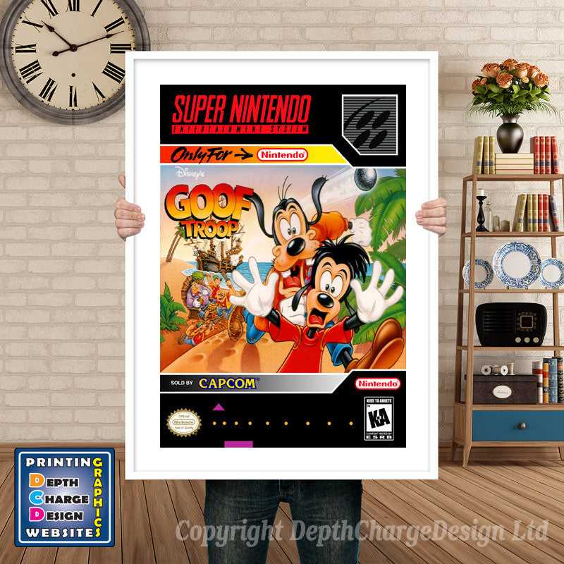 Goof Troop Super Nintendo GAME INSPIRED THEME Retro Gaming Poster A4 A3 A2 Or A1