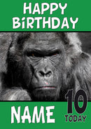 Happy Birthday Gorilla2 Funny Kids Adult Personalised Birthday Card