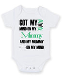 Got My Mind On My Mummy Personalised Baby Boy Girl Unisex Short Sleeve Bodysuit
