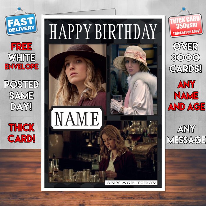 Grace Burgess Personalised Peaky Blinders INSPIRED Birthday Card New 2017
