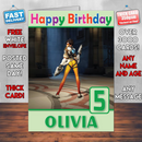 Personalised Gracer Overwatch 2016 Inspired Style Game Kids Inspired Birthday Card (SA)