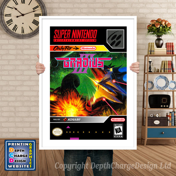 Gradius 3 Super Nintendo Game Inspired Theme Retro Gaming Poster