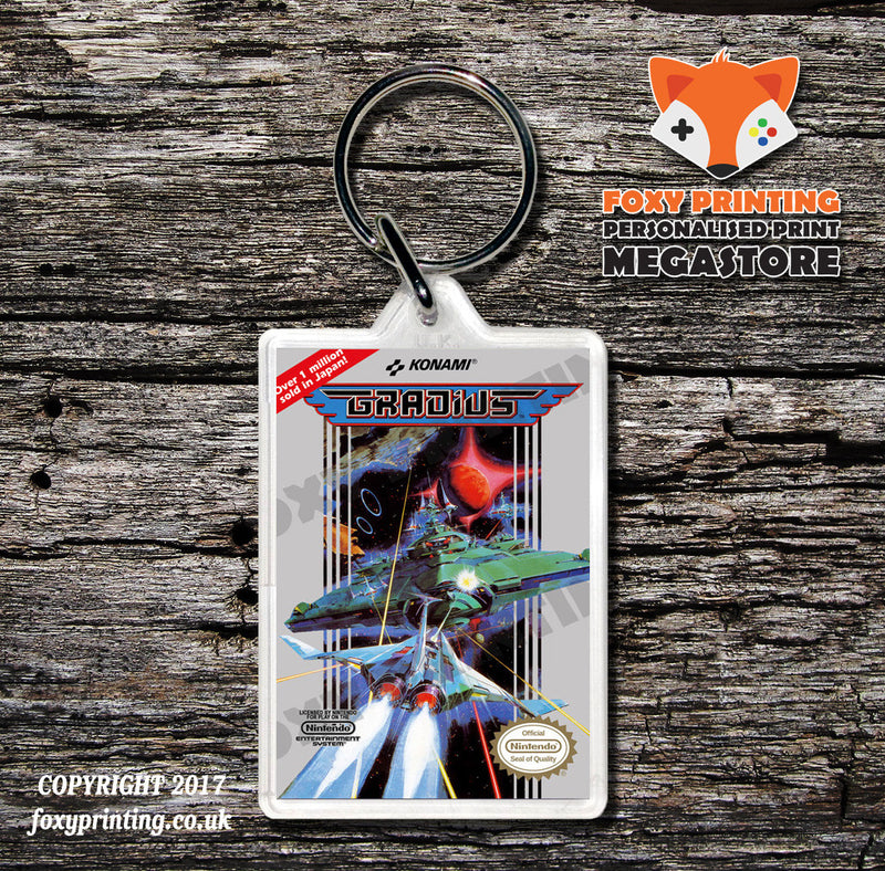 Gotcha Retro NES Game Cover Art Gaming Keyring
