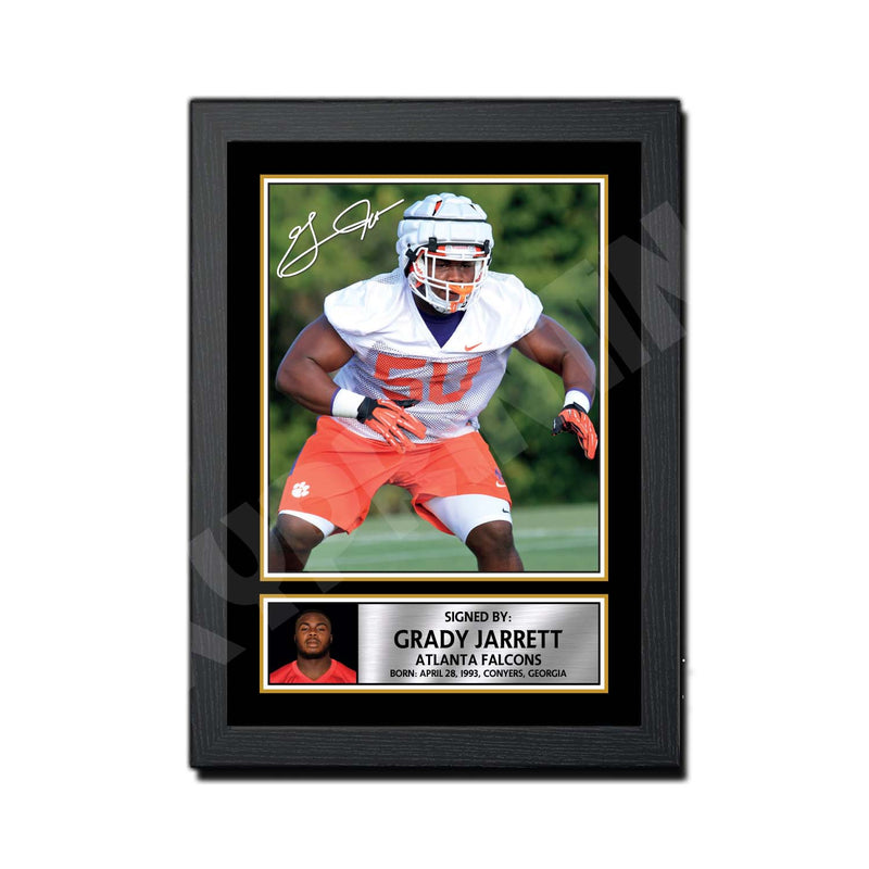 Grady Jarrett 1 Limited Edition Football Signed Print - American Footballer