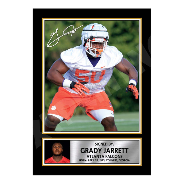 Grady Jarrett 1 American Football Printed Signature Print