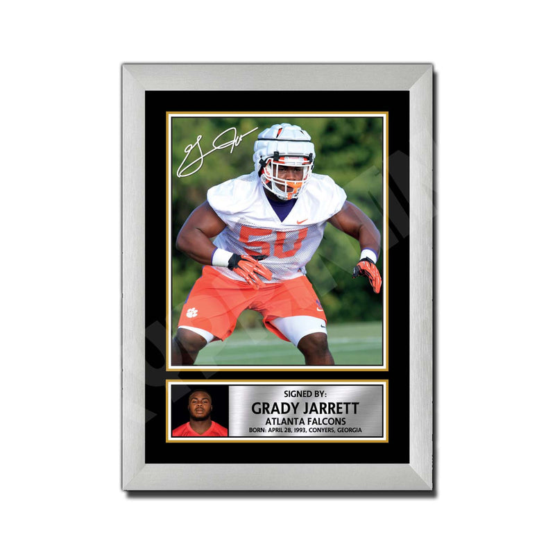 Grady Jarrett 1 Limited Edition Football Signed Print - American Footballer